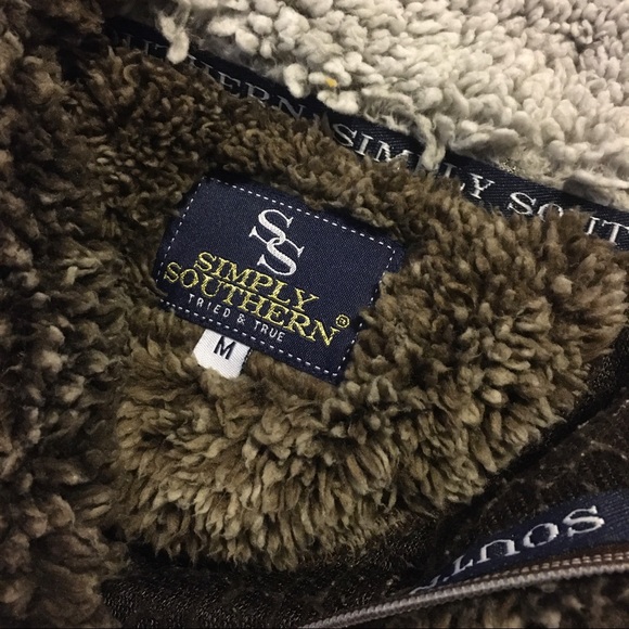 Simply Southern Brown Sherpa Pullover Jacket - Picture 2 of 5